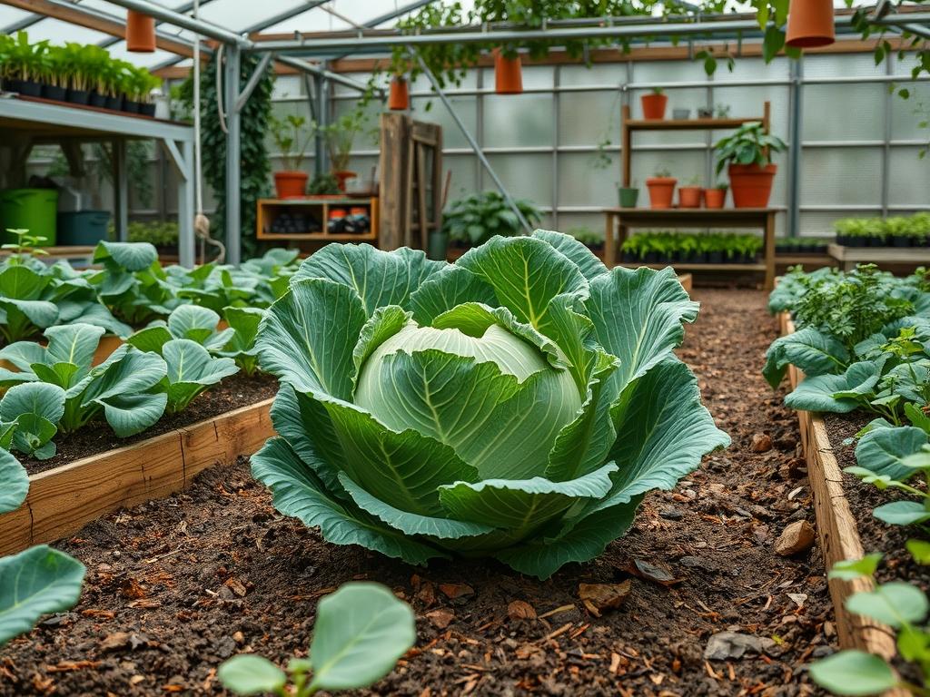 Harvesting Garden Cabbage