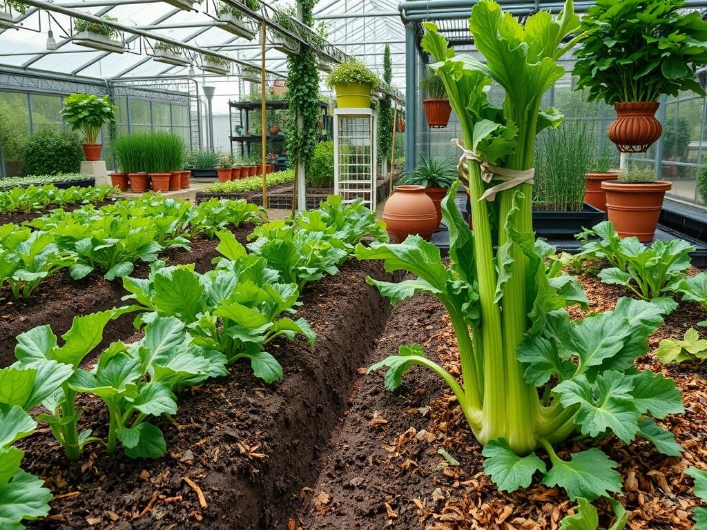 Harvesting Garden Celery