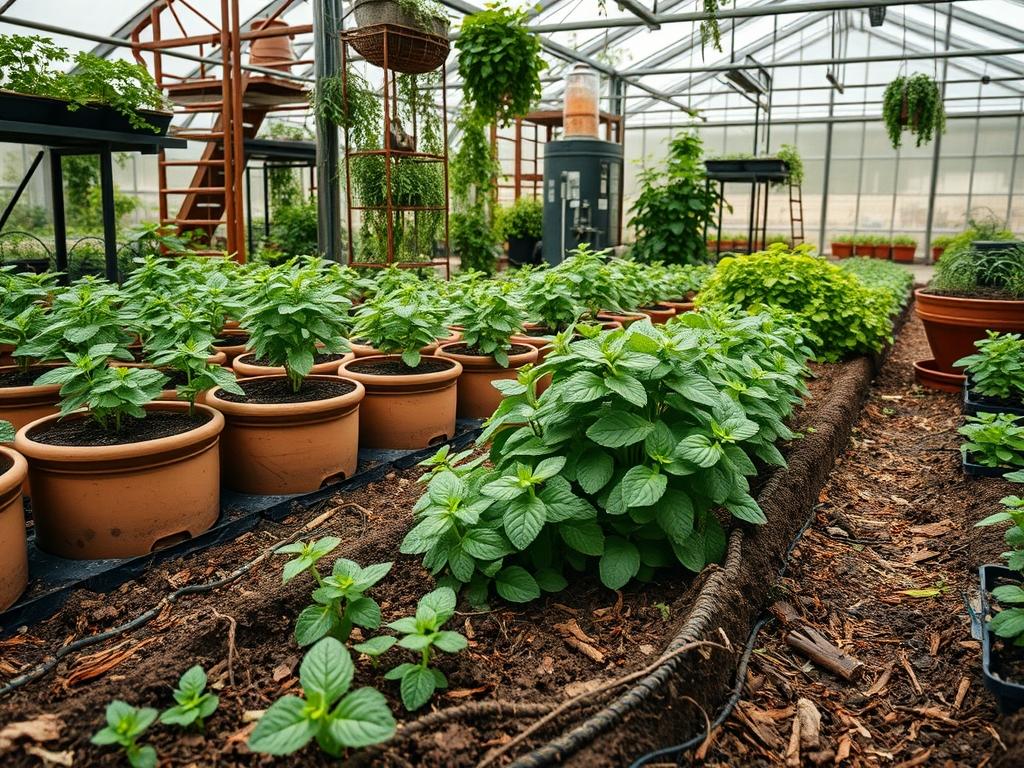 Harvesting Garden Mint