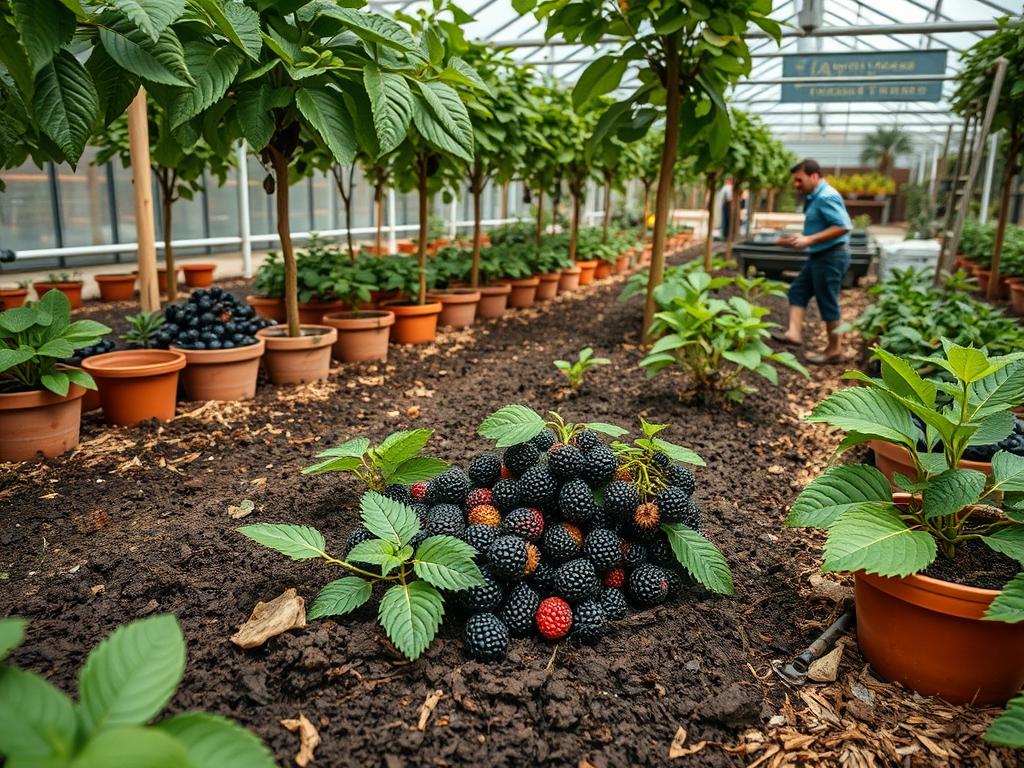 Harvesting Garden Mulberries