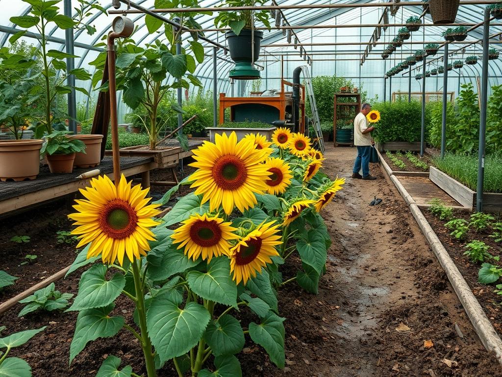 Harvesting Garden Sunflowers
