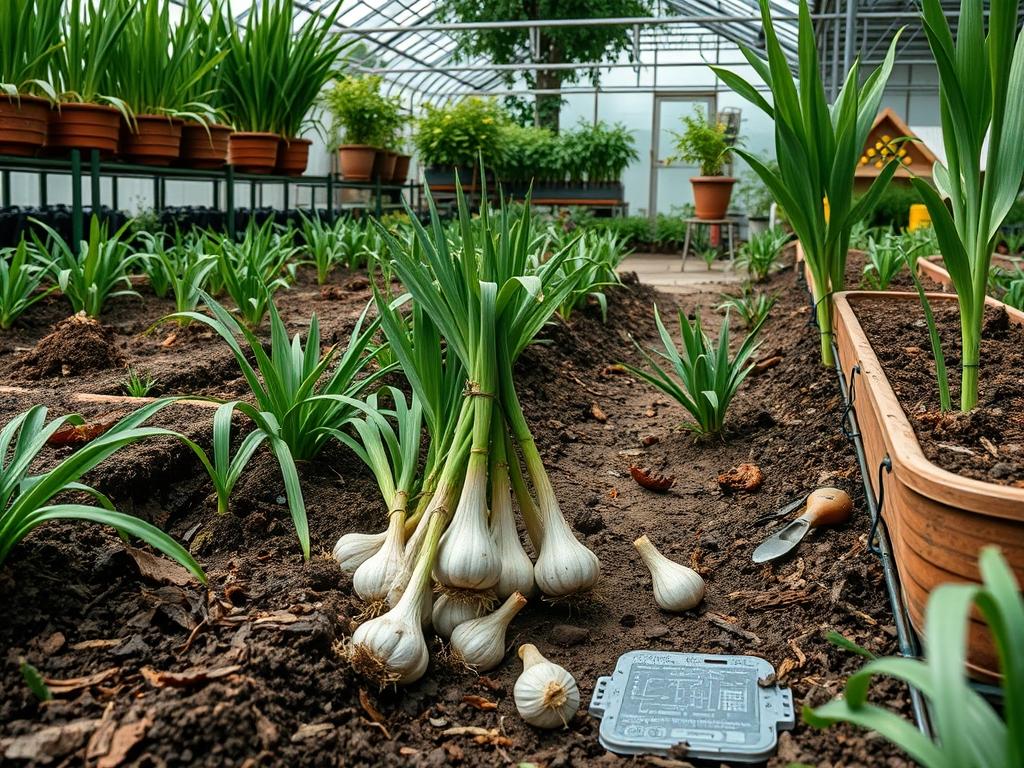 Harvesting Garlic Bulbs