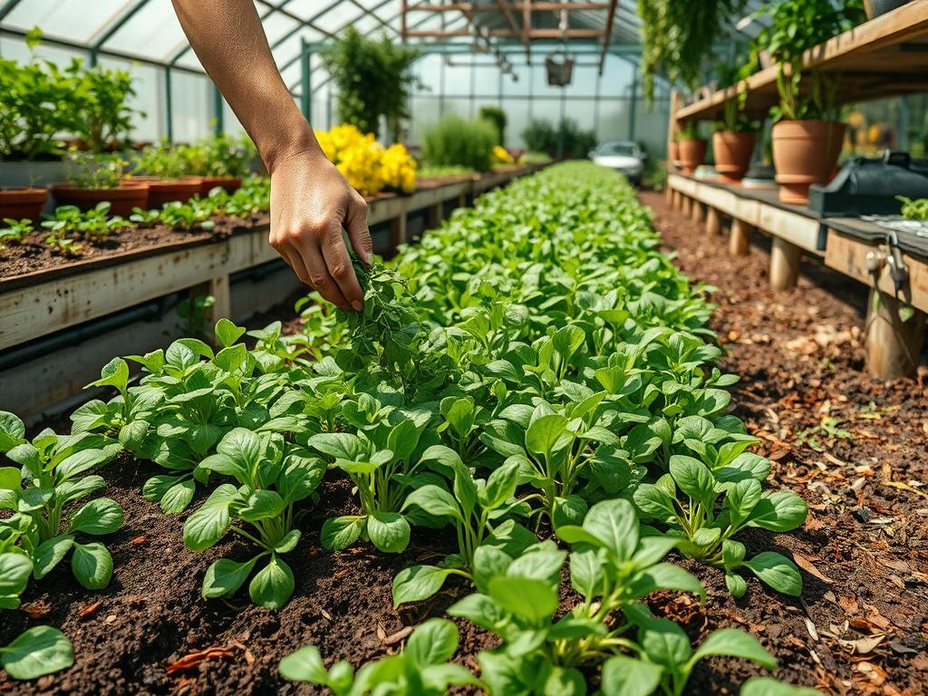 Picking Fresh Arugula