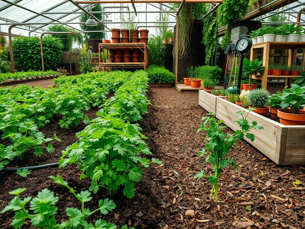 Picking Fresh Cilantro