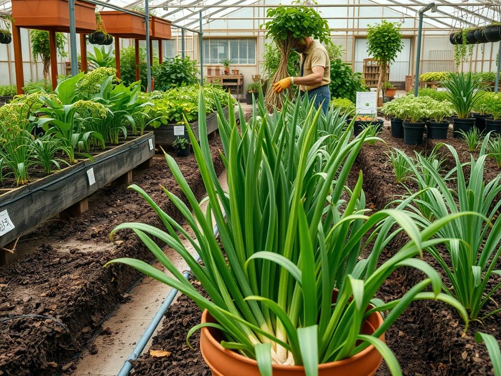 Picking Fresh Garlic Scapes