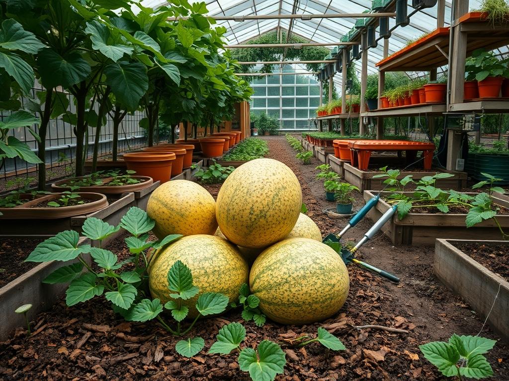 Picking Ripe Cantaloupes