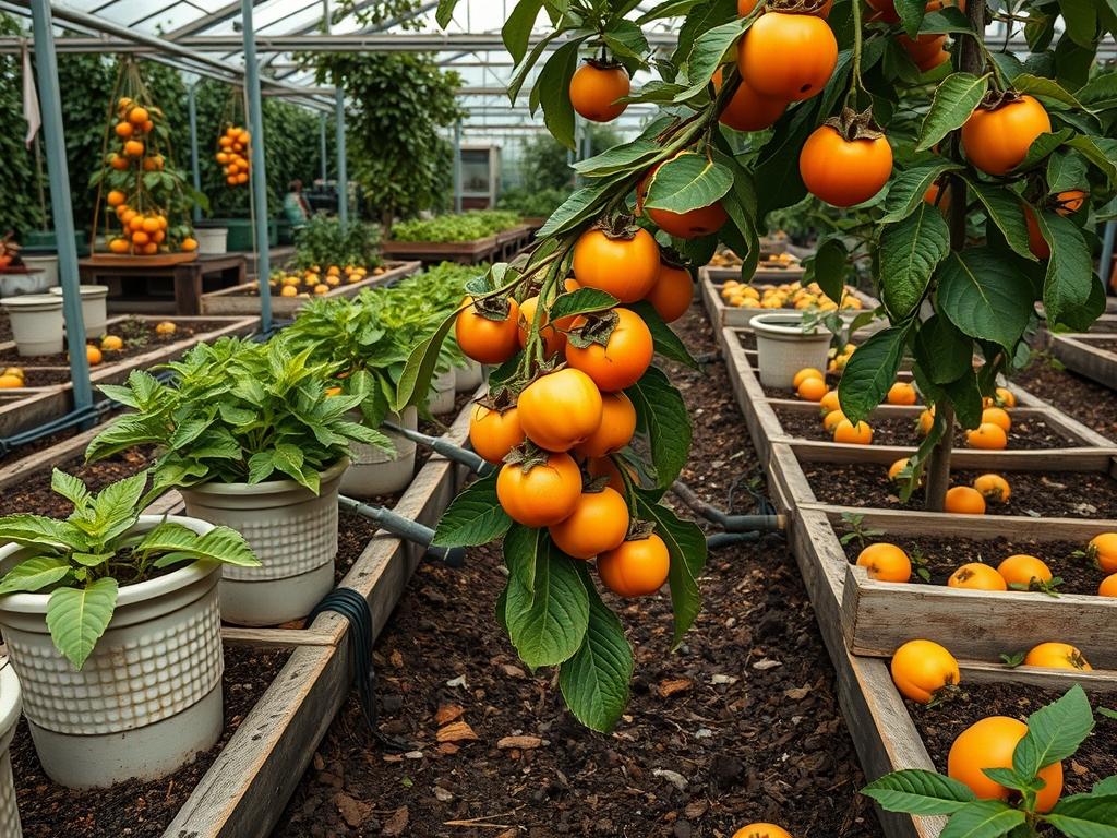 Picking Ripe Persimmons