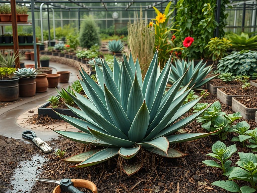 Harvesting Garden Agave