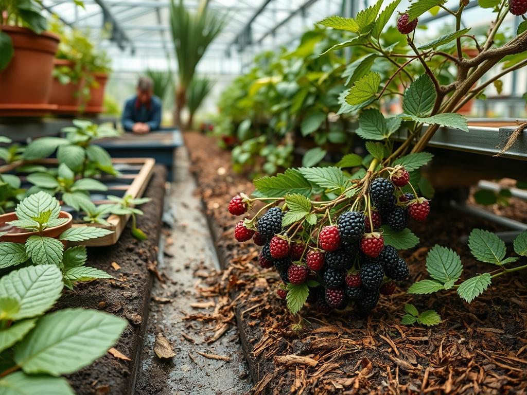 Harvesting Garden Boysenberries