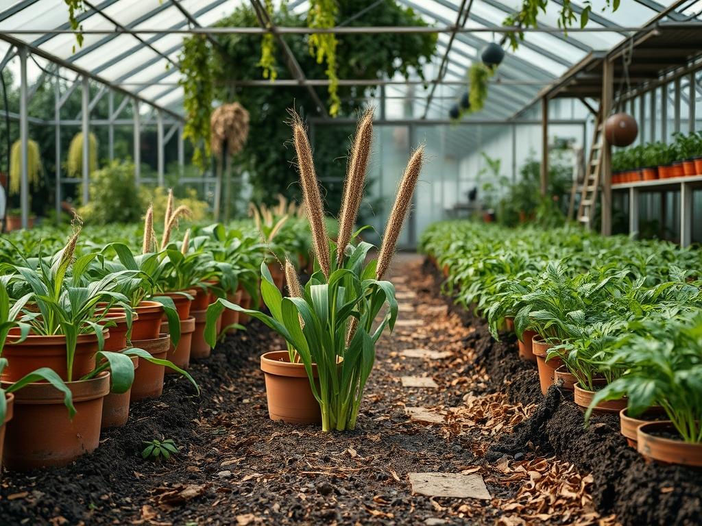 Harvesting Garden Broomcorn