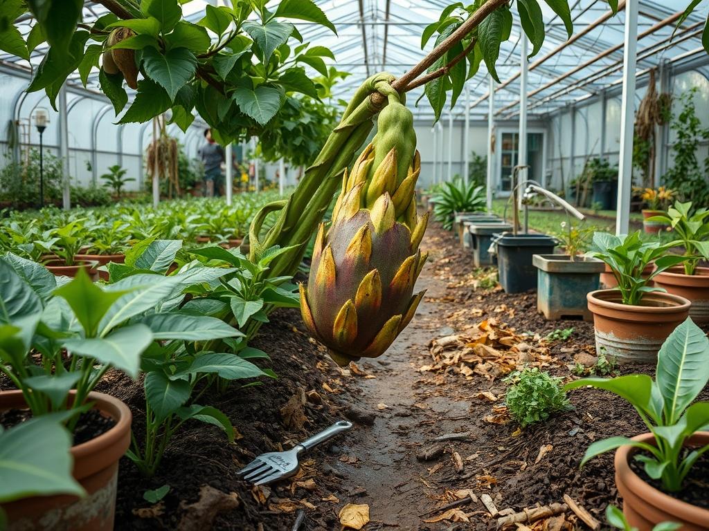 Harvesting Garden Dragon Fruit