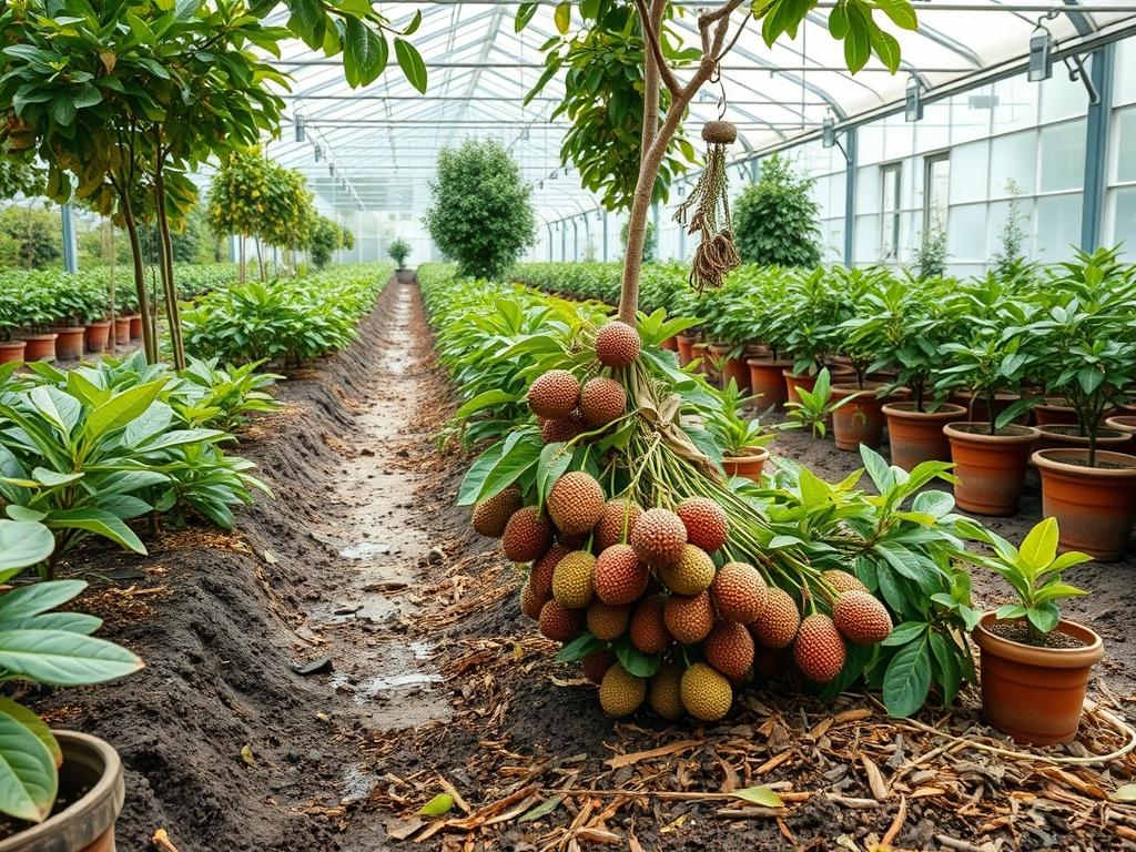 Harvesting Garden Lychees