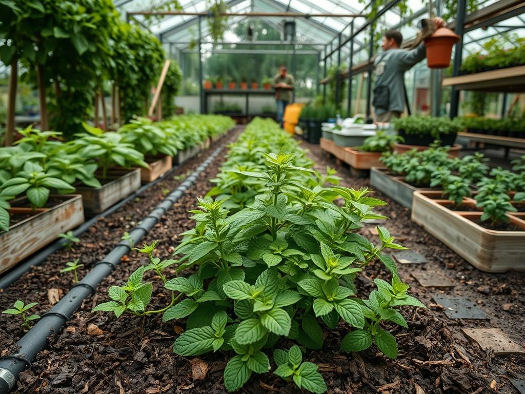 Harvesting Garden Peppermint