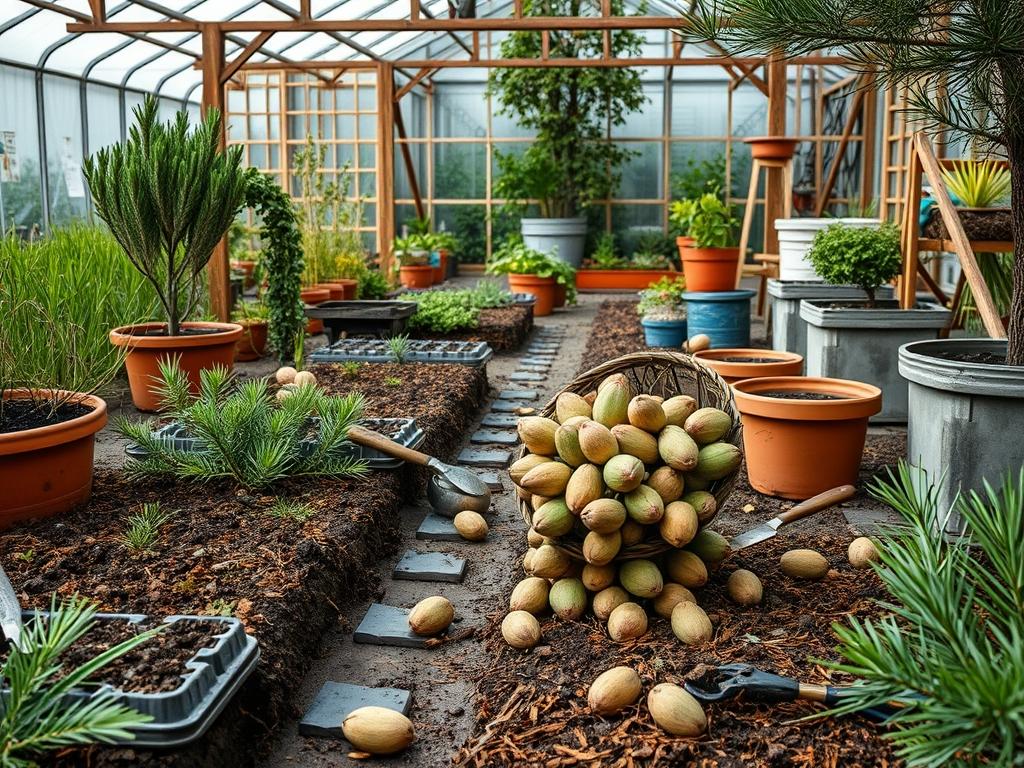 Harvesting Garden Pine Nuts