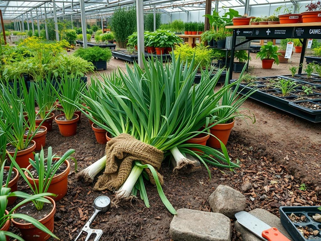 Harvesting Garden Wild Leeks