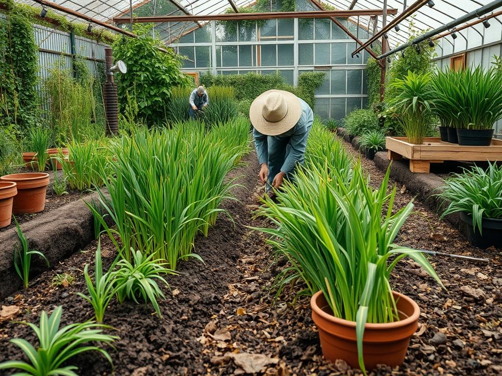 Harvesting Garden Wild Rice