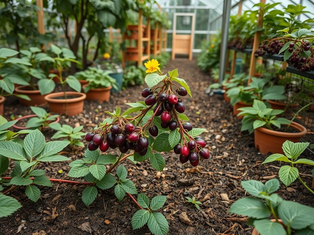 Harvesting Garden Wineberries