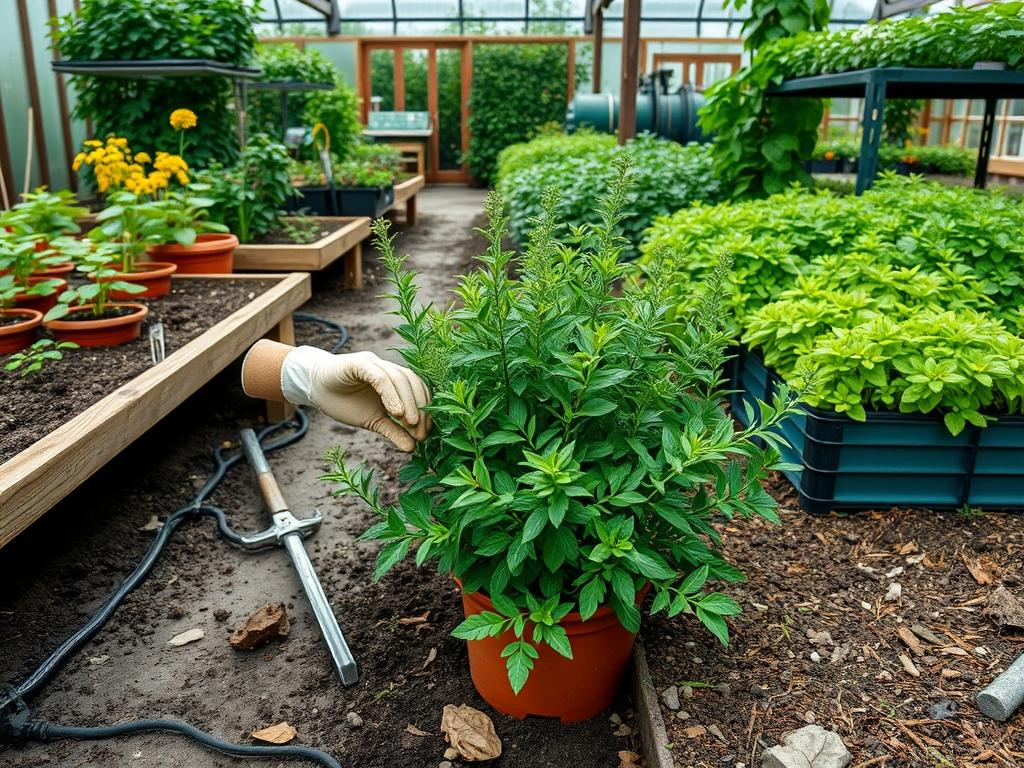 Picking Fresh Lemon Verbena