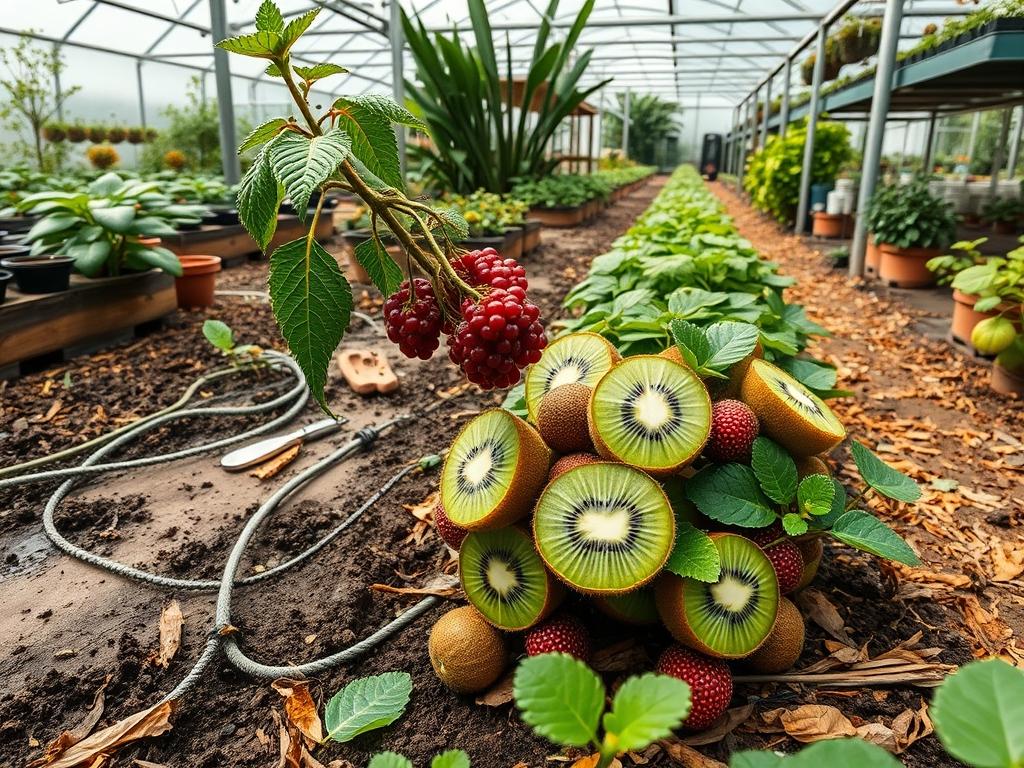 Picking Ripe Kiwi Berries
