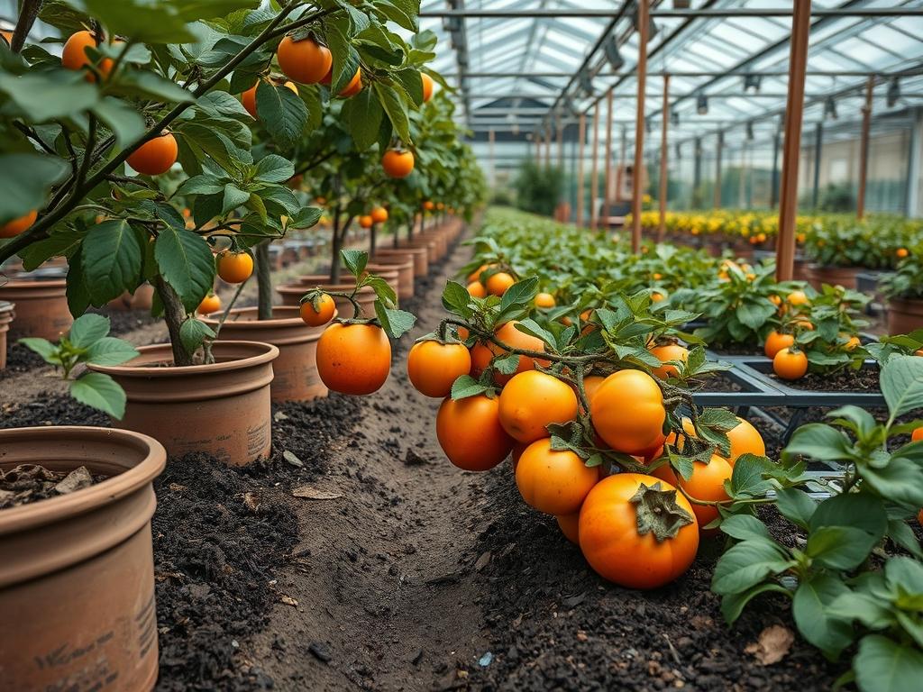 Picking Ripe Persimmons